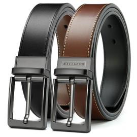 CHAOREN Belt Men 1 Pack - 1 3/8" Reversible Leather Belt for Casual Dress