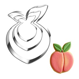 Auktosmn Peach Cookie Cutter Set-Size 3.5" 2.5" 1.5"-3 Pieces-Dishwasher Safe Fondant Cookie Cutters for Baking