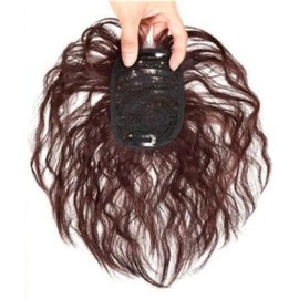 Light Brown Wig Pieces for Top of Head, Curly Hair Topper for Women, Light Brown Clip in Hairpiece, Seamless Crown Hair Extensions,Thin Hair Hairpieces