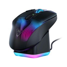 Turtle Beach Kone XP Air Wireless Customizable Ergonomic RGB Gaming Mouse, Bluetooth, 19K DPI Optical Sensor, 100-hour Battery & Charging Dock, 29 Programmable Inputs & RGB Lighting, 4D Wheel – Black