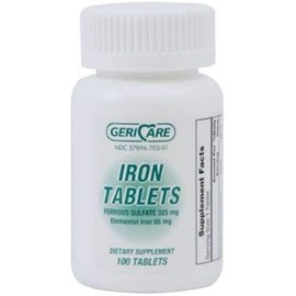 Geri Care 57896-0703-01 Ferrous Sulfate Green 325mg (Pack of 100)