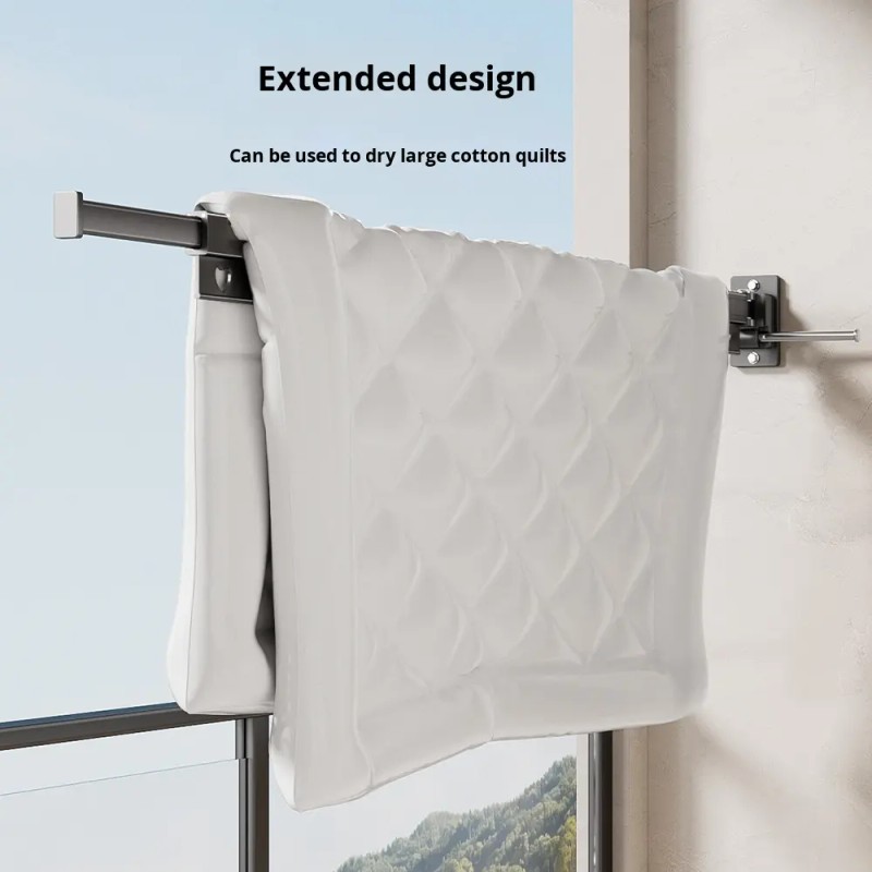 Metal Foldable Clothes Drying Rack with Double Suction Cups, No-Drill