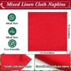 Ziliny 16 Pcs Cotton Christmas Napkins and Rings Set 8