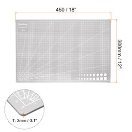 sourcing map A3 Self-Healing Cutting Mat 18"x12" Double-Sided Craft Cutting Board for DIY Art Work Sewing Cutting, Grey