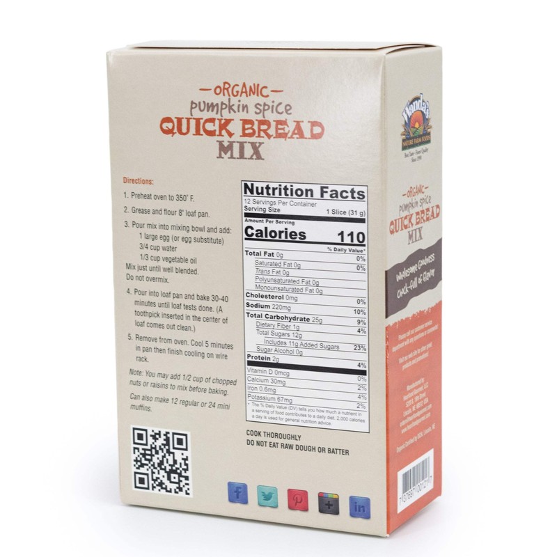 Heartland Gourmet Pumpkin Bread Mix | 9.5 oz. | Baking