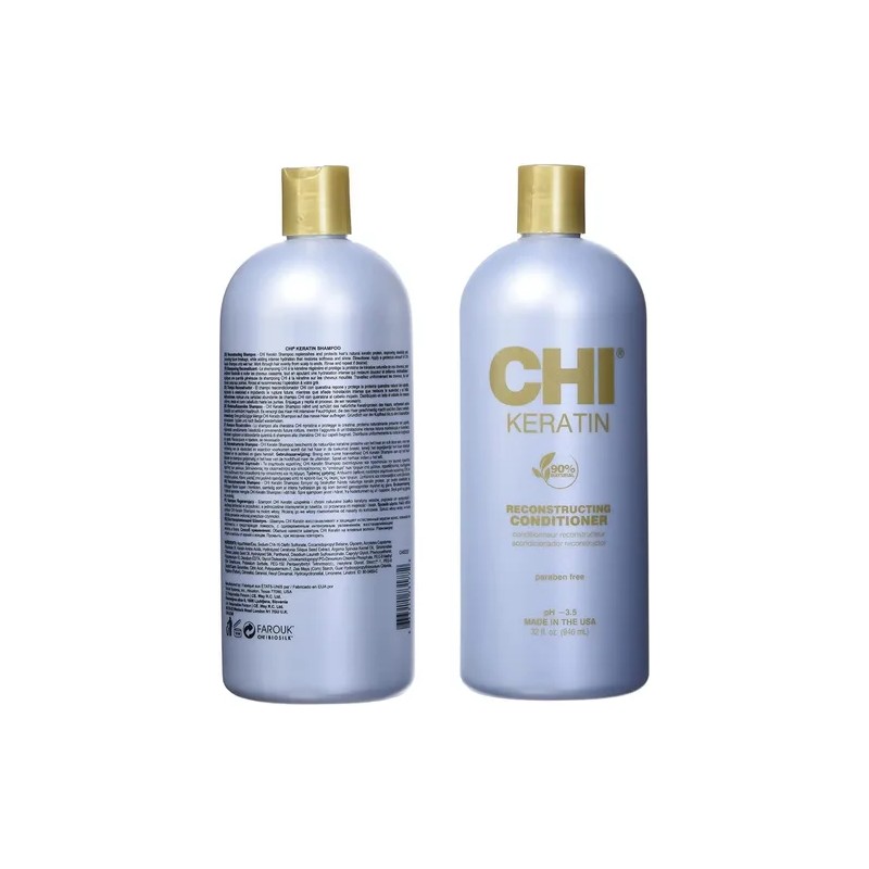 Shampo Y Acondicionador Chi Keratin 946ml C/u