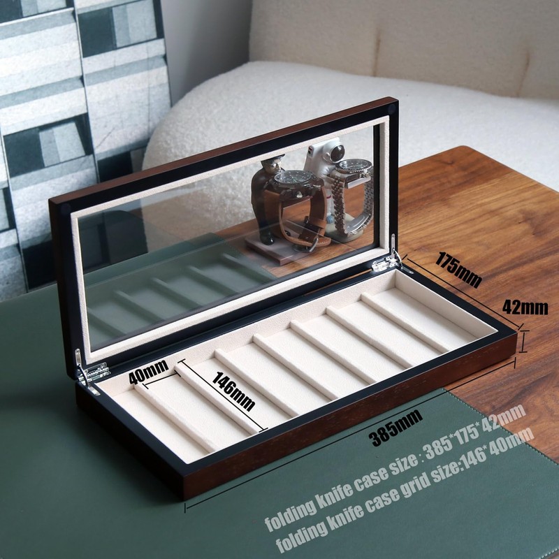 Bonaking Knife Display Case for 8 Pocket Knives Pocket Knife