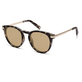 SOJOS Retro Round Polarized Sunglasses Womens Mens Classic Vintage Trendy Sunnies SJ2368, Grey Tortoise/Light Brown Tinted