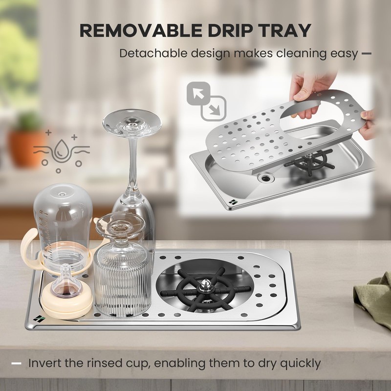Huanyu Pitcher Rinser with 360 Degree Rotating High-Pressure Nozzle |