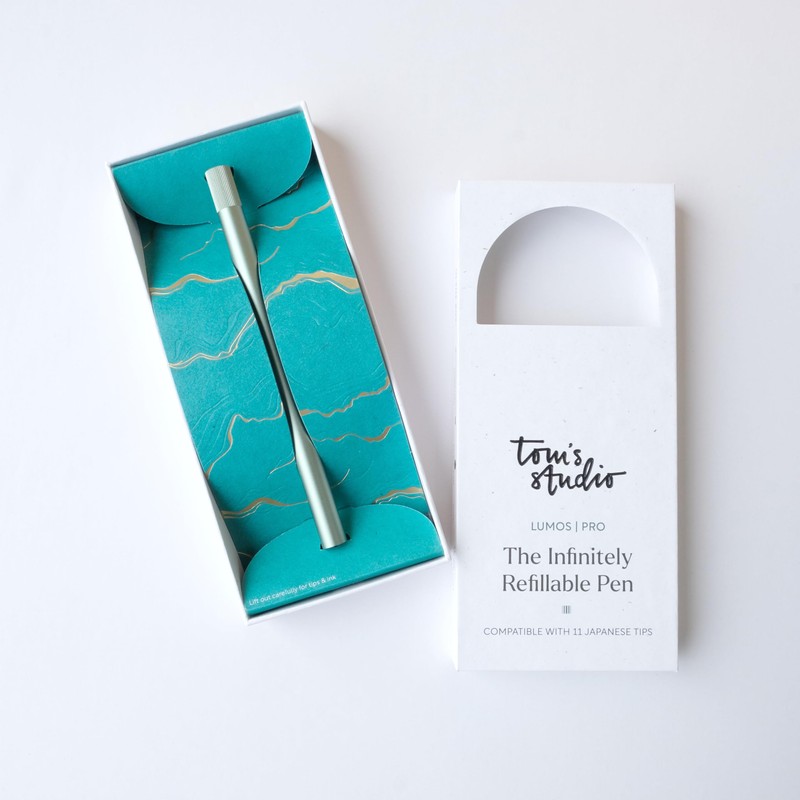 Tom's Studio Lumos Pro Single Tip (Sage) | Refillable Fineliner,