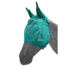 Showman Mesh Rip Resistant Fly Mask w/Ears (Teal, Average Horse)