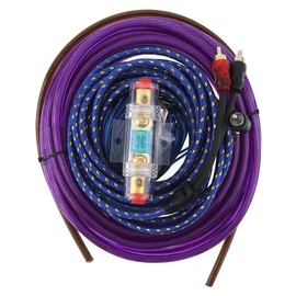 DriSentri 8 Gauge Amp Wiring Kit, 1 Set of Car Power Amplifier Car Speaker Woofer Cables Car Power Amplifier Audio Line Power Line with Fuse Suit, Purple