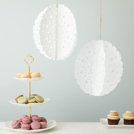 Juvale 300 Pack Round Paper Lace Doilies - 10 Inch Round Doiley Disposable Placemats for Crafts & Weddings - White Doilies - Paper Placemats