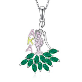 Fuguangju Aka Sorority Gifts for Women 925 Sterling Silver Aka Pendant Necklace Jewelry Sorority Paraphernalia Gifts