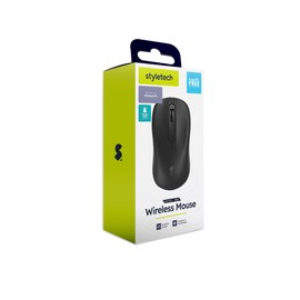 styletech Silent Wireless Mouse for PC & Mac - Black
