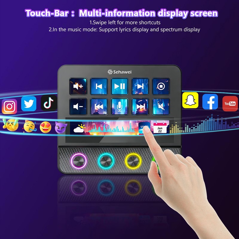 Sehawei N4 Pro Macro Pad,10-Key LCD Shortcut Keyboard with 4