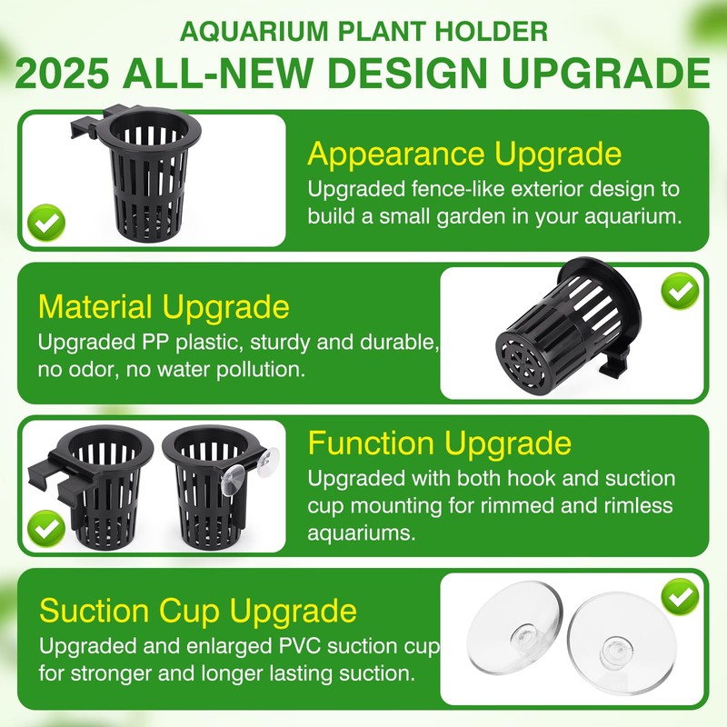 2025 New Upgraded Large Aquarium Plant Holder with 1.57-inch Extension