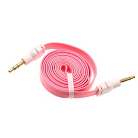 Fonus Aux Cable 3.5mm Adapter Compatible with TCL 60/60R/60 SE/XE NXTPaper, Car Stereo Aux-in Audio Cord Speaker Jack Wire Flat Pink