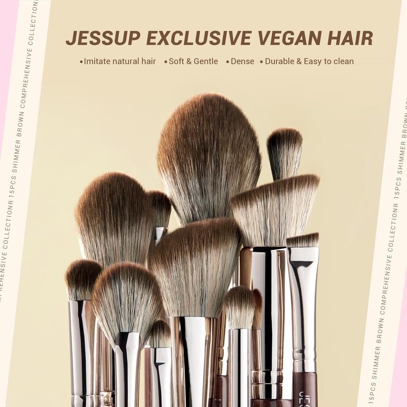 Jessup T498 Makeup Brush Set 15-Piece Make Up Brush Set