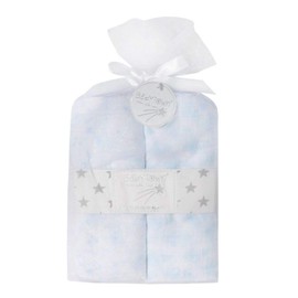 Babies 2 Pack 100% Cotton Muslin Blankets/Swaddle Wraps (Blue)
