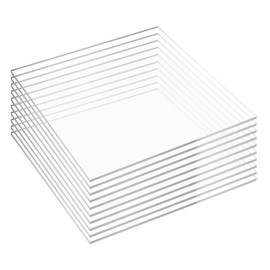 KAITELA Pack of 10 Clear Acrylic Sheet 12" x 12" Cast Plexiglass Square 1/8" Thick (3mm) Transparent Plastic Panel for Craft, Sign, Display Projects, Laser Cutting, Engraving