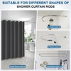 Funria EVA Shower Curtain Waterproof Bathroom Curtains with 8 Hooks