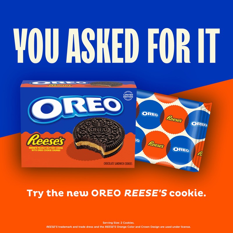 OREO REESE'S Peanut Buttery Creme Chocolate Sandwich Cookies, Limited Edition,