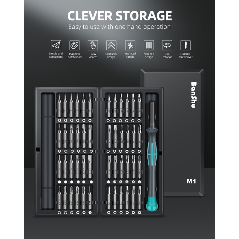 Banshu 49 in 1 Small Screwdriver Set, Multi Bit Precision