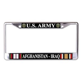 U.S. Army Afghanistan Iraq Chrome License Plate Frame