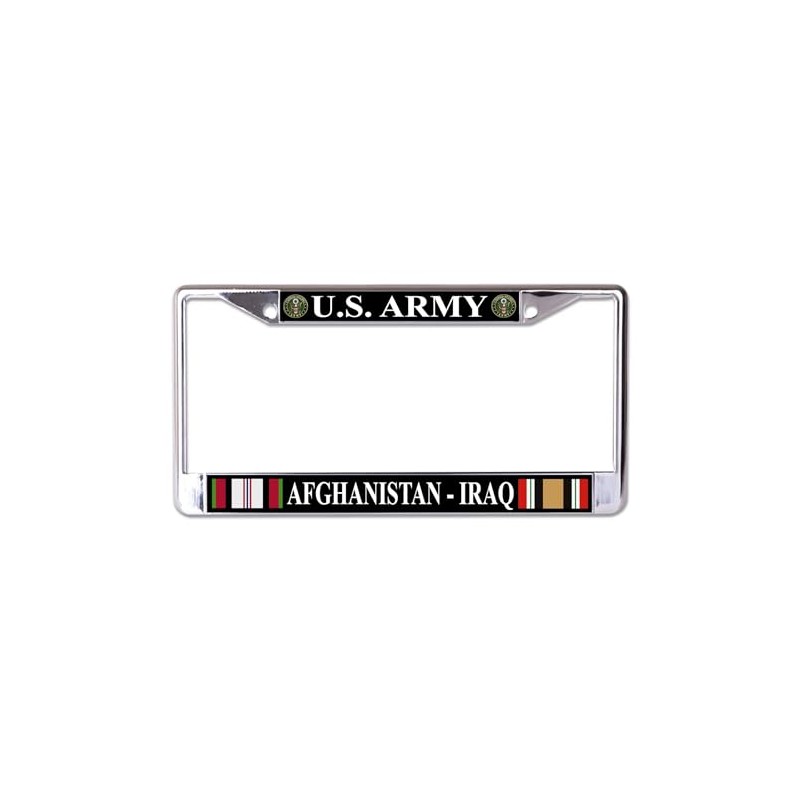 U.S. Army Afghanistan Iraq Chrome License Plate Frame
