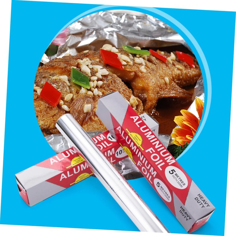 ORFOFE 3 Rolls Aluminum Foil Paper Roll Baking BBQ Foil