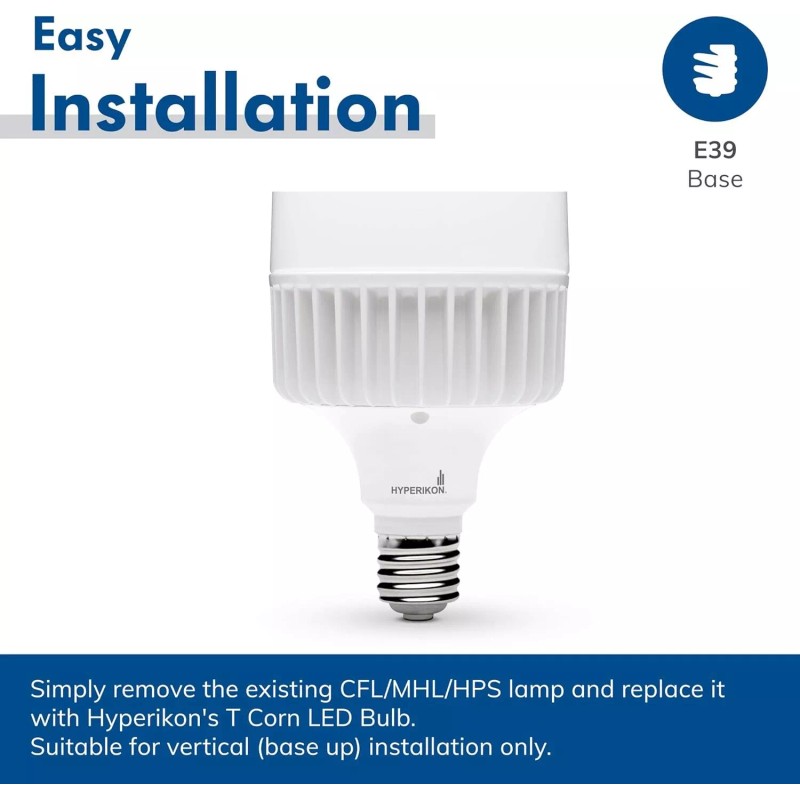 Hyperikon LED T Corn Bulb 60W, E39 Base, High Efficiency