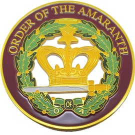 Order of The Amaranth Round Cut Out Heavy Weight Car Emblem [Gold - 2.75"] - ID#141263