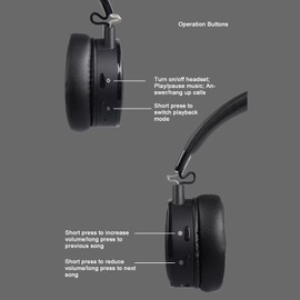 Wireless Gaming Headset with Microphone, Retro IPX3 Waterproof Multi Playback Modes Over Ear Headphone, Earphones Over Ear with Comfortable Headband for iOS & Android