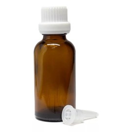 Meliars Frasco  Gotero Ambar Con Inserto 30 Ml Tapa Blanca (100 Pzs)