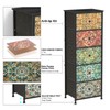 GiftGo Retro Dresser with Fabric Drawers Boho Mandala Flower Chest