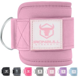Women's Ankle Strap for Cable Machines & Resistance Bands: Gym & Home Workout Cuff Attachment for Leg Extensions, Kickbacks, Hip Abductors - Booty Exercises (Pink, Single)