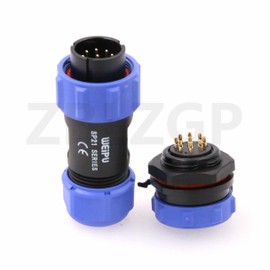 ZBLZGP WEIPU SP21 Panel Mount Wire Cable Electrical Circular Low Voltage Waterproof Connector Power Cord Aviation Connectors LED Lighting for Car and Industrial Motorcycle (Back Nut, 9 Pin 5A)