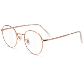 CIFOYA Blue-Light-Glasses-Women-Men Bluelight Blocking Glasses: Round Metal Frame Anti Eye Strain Computer Gaming Glasses