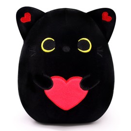 iBccly Black Cat Plush Pillow Soft Plush Doll Cat Plushie Cat Pillow, Loving Cat Stuffed Animal Pillow Toys Sofa Pillow Decoration Doll Gift for Kids