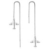Rockyu Women's 925 Silver Earrings, Airplane Motif, Long Chain Earrings,