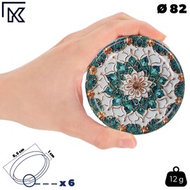 KADAX Screw Lids fi82mm Twist Off Lids Set Metal Replacement Lids for Mason Jars, 6 Locking Teeth Lids for Jars and Mason Jars (Green/Gold, 10 Pack)