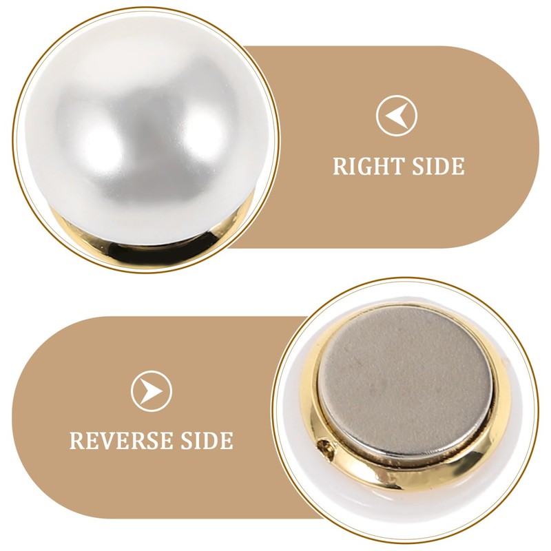 NUOBESTY Pack of 3 Magnetic Brooches for Clothes, Pearl Brooch