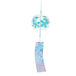 BESPORTBLE Japanese Wind Chime, Glass Wind Bell, 16.5 Inch Handmade Wind Chime with Paper Tassel Outdoor Garden Pendant for Birthday Patio Sun Catcher Flower 2