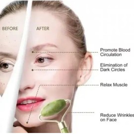Jade Rodillo Verde Masaje Facial Rodillo Antienvejecimiento                                                                                           