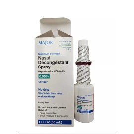 Major Nasal Decongestant PUMP SPRAY Oxymetazoline 12hr MAJOR 30ml (6 PACK ) __ white