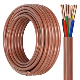 YDDECW Thermostat Wire - 18/8 20FT Solid Copper 18 Gauge 5 Conductor Power Circuit Cable for Heating & air Conditioning Equipment, doorbells and Other Indoor/Outdoor Low Voltage Applications Use