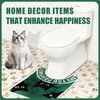 Funny Black Cat U Shaped Toilet Rug 24x20 Inch, Machine