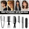 Peine Texturizador Para Hombre 6 Piezas, 2 en 1 Peine