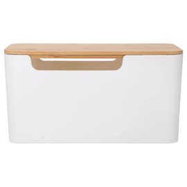 Small Cable Management Box with Wooden Lid TV Wires Routers Computers Home Office